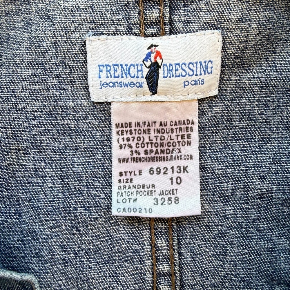Vintage 90s French Dressing Denim Chore Jacket Womens 10 Jean Barn Coat Canada - Picture 4 of 8